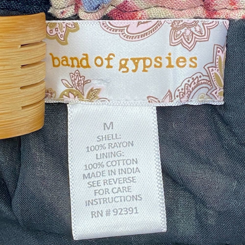 BAND of Gypsies Floral Faux Wrap Hibiscus Skirt M - Picture 6 of 6